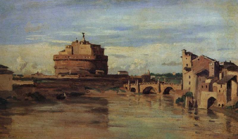 The castle of Sant Angelo and the Tiber, Corot Camille